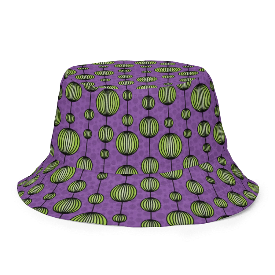 Weirdly Zen Reversible Bucket Hat - Purple and Green Abstract product image (8)