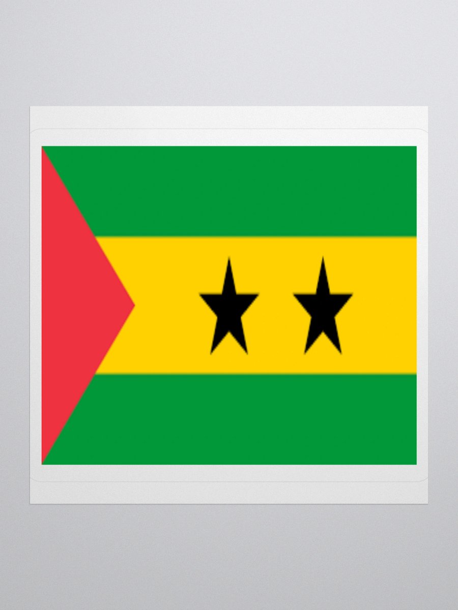 São Tomé and Príncipe Flag Sticker - Durable Vinyl for Indoor Use - Multiple Sizes Available product image (2)