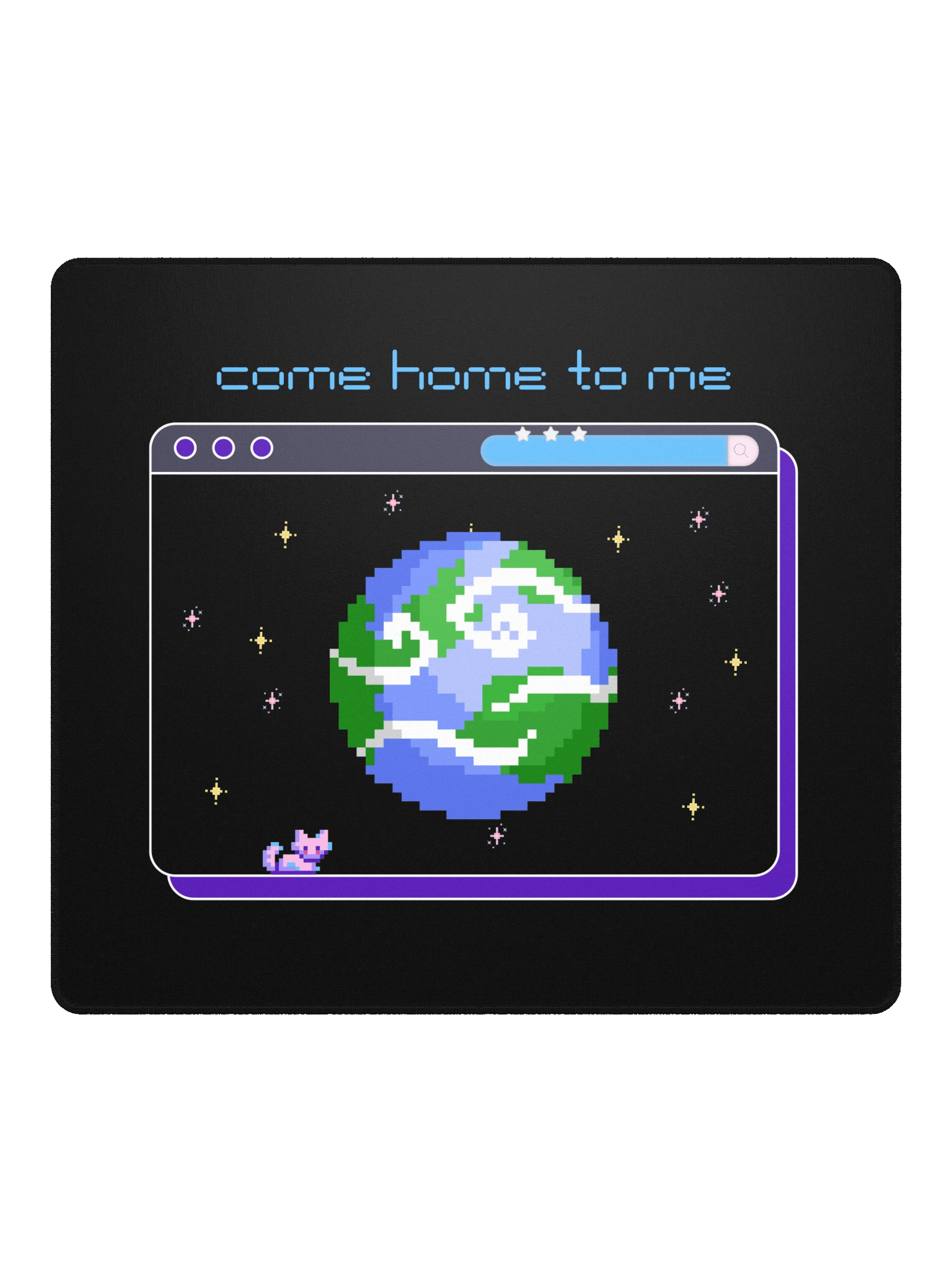 "Come Home to Me" Blue Pixel Art Mouse Pad product image (2)