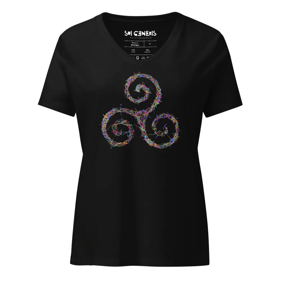 Vibrant Triskelion Tee | Celtic Sacred Geometry Art V-Neck product image (1)