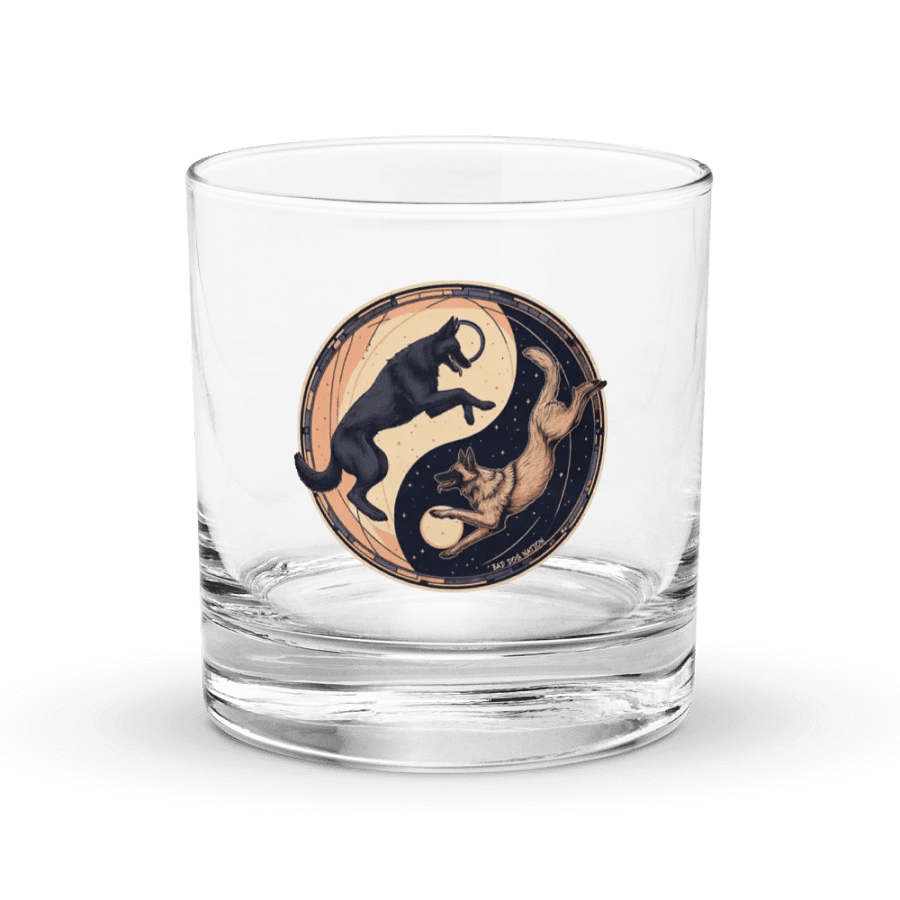 Malinois Yin Yang Whiskey Rocks Glass product image (1)