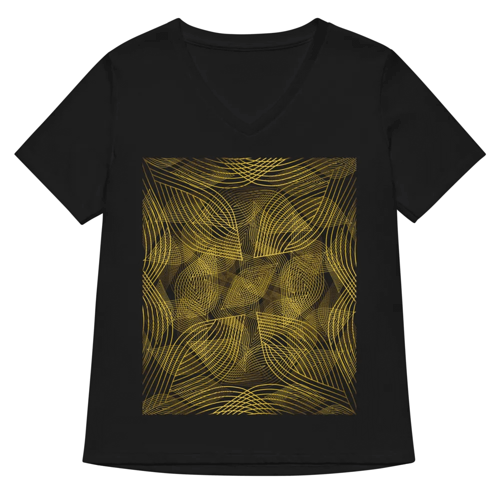 T-Shirt with golden lines and leaf design product image (5)
