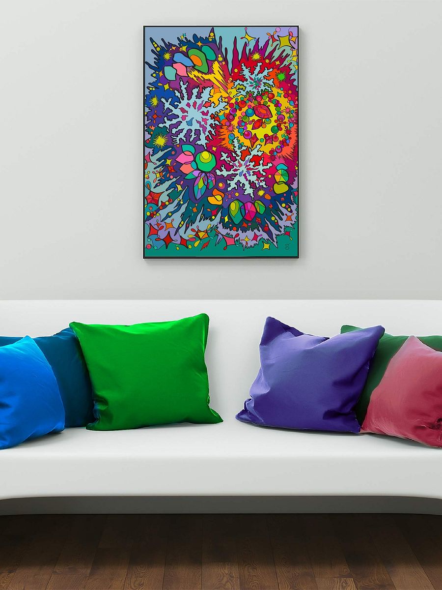 Vibrant Abstract Fusion Poster -Snowflakes product image (6)