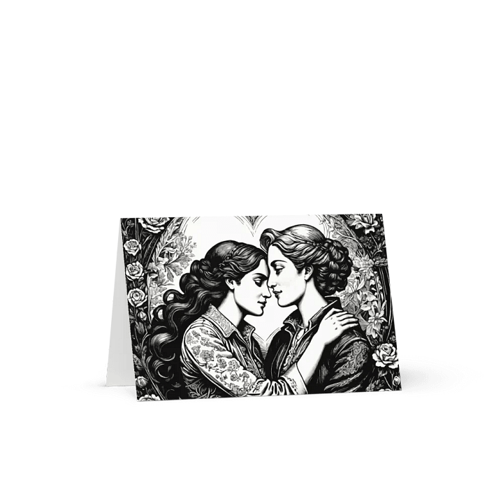 Lesbe Valentines, Black & White & Love All Over Card product image (4)