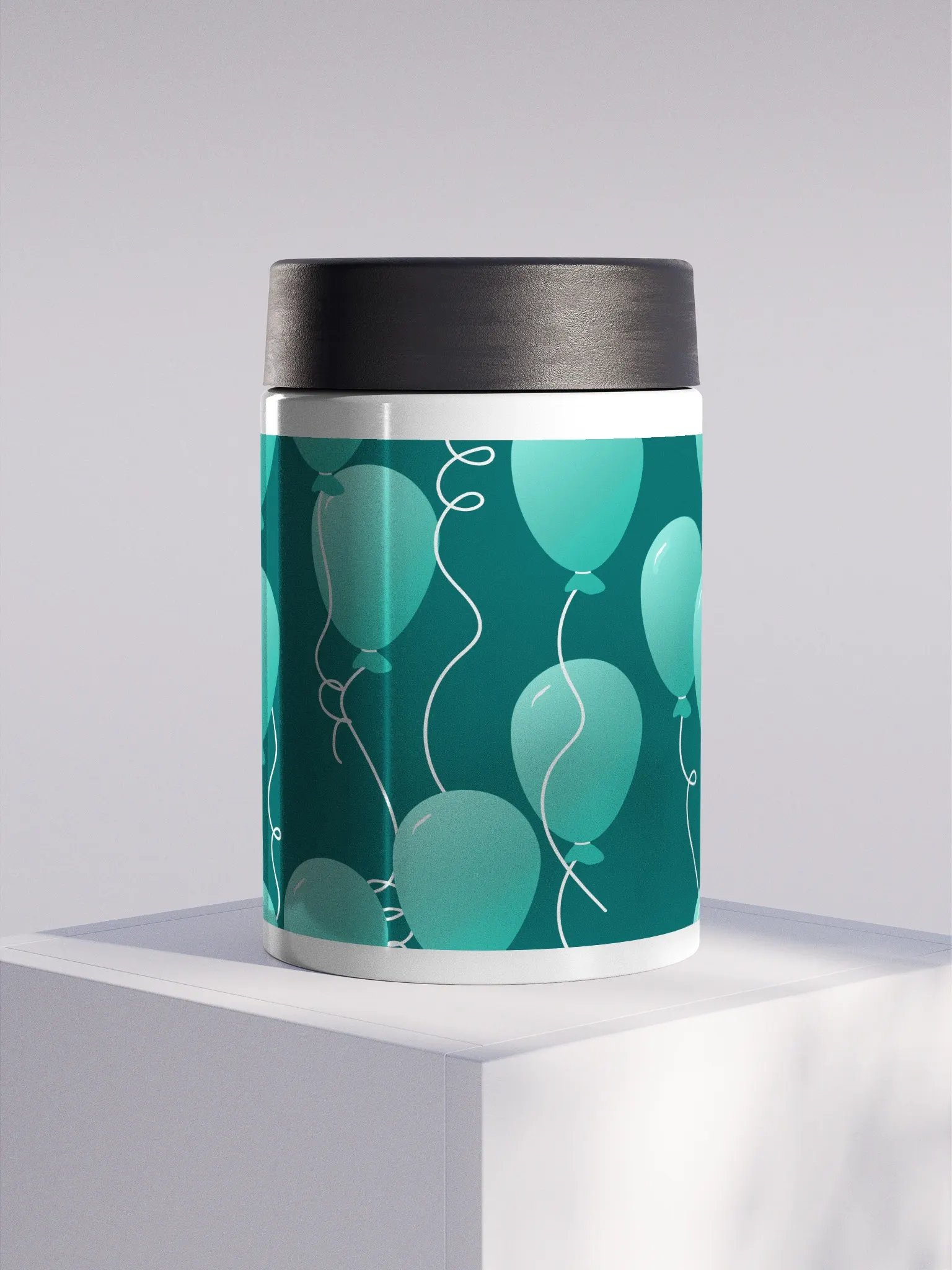 Teal Balloon Part Time! Stainless Steel Koozie product image (1)