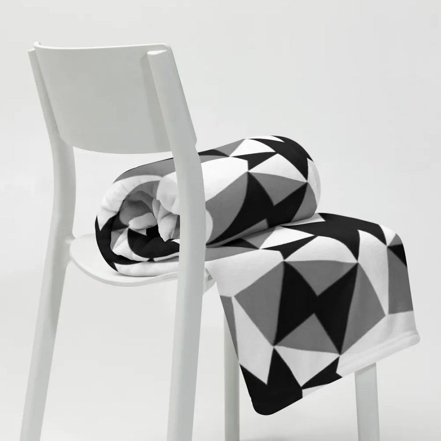 Black, White & Grey Geometric Throw Blanket product image (10)