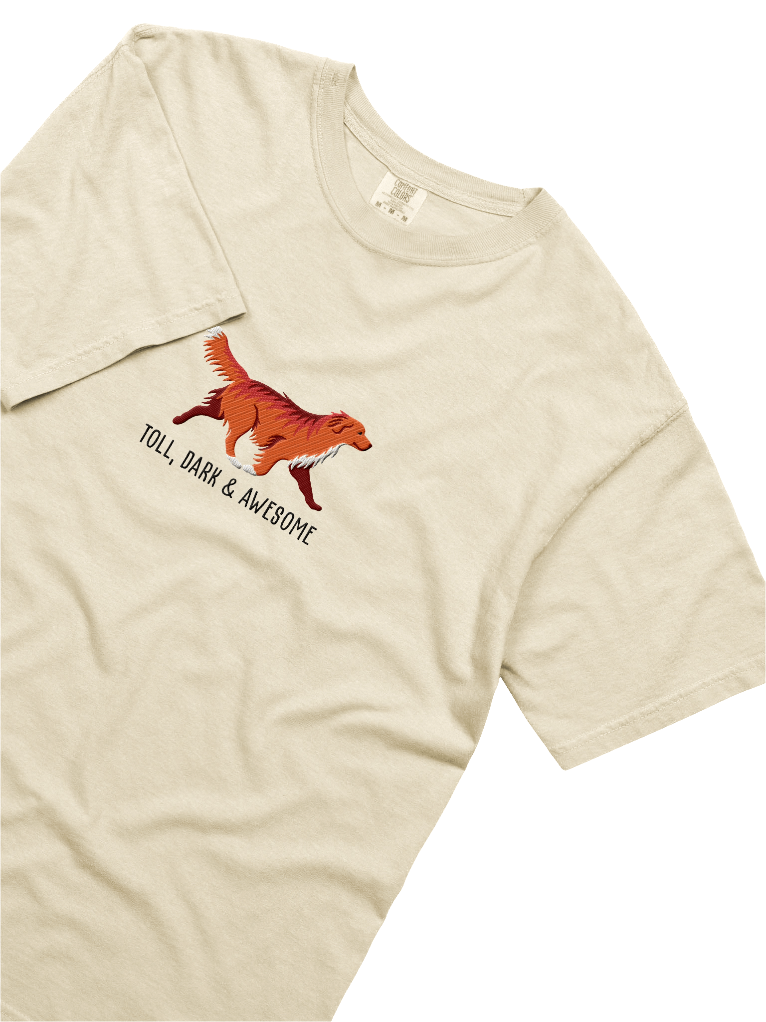Toll, Dark, and Awesome T-Shirt(Embroidered) of a Nova Scotia Duck Tolling Retriever(Red) product image (45)