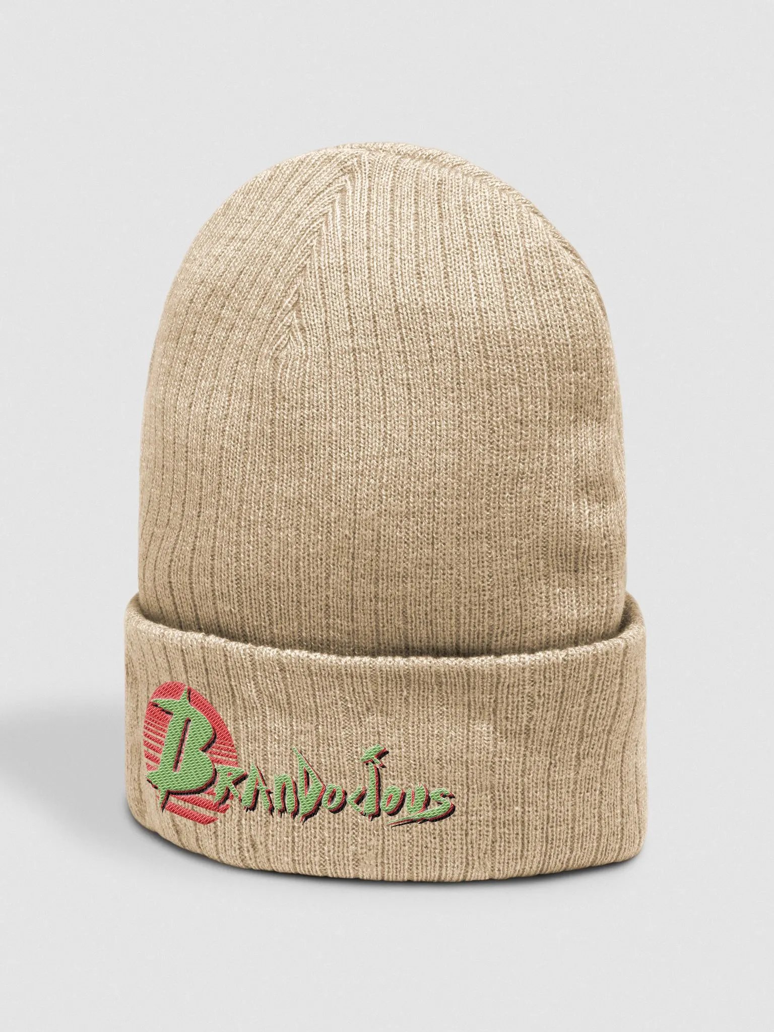 Brandocious Sun, Red and Green - Ribbed Knit Beanie product image (9)
