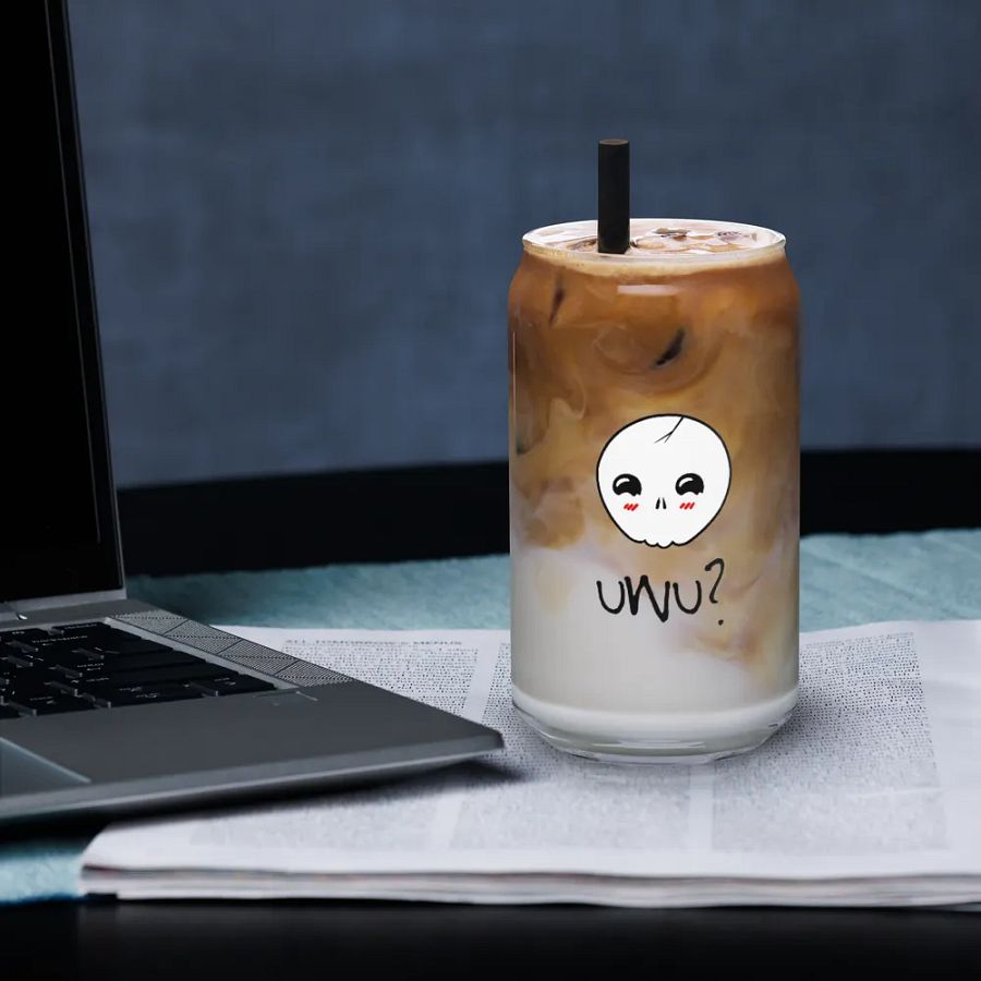 uWu Skull || 16 oz CAN SHAPED GLASS product image (33)