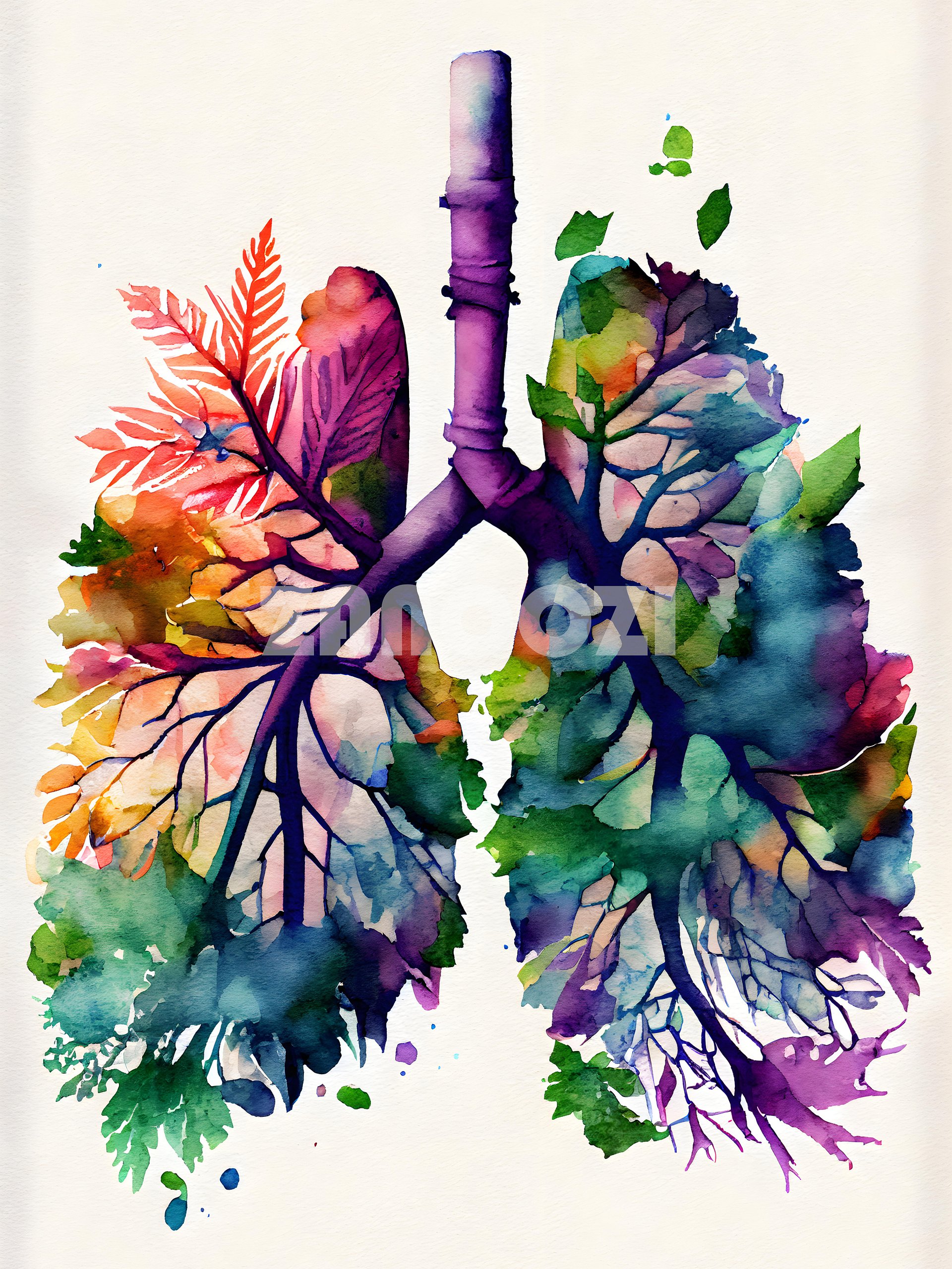 Breathe in Color: Anatomical Lungs Art product image (1)