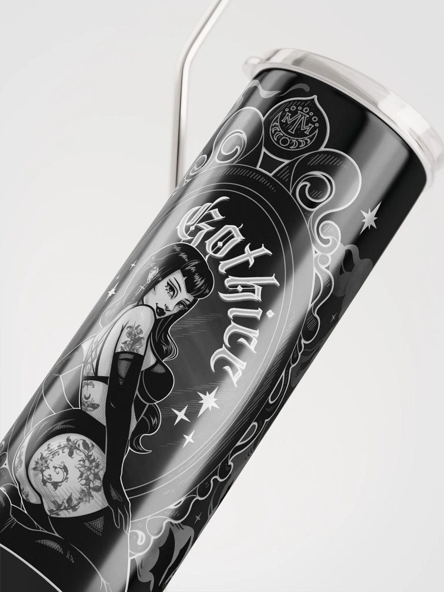 𝖌𝖔𝖙𝖍𝖎𝖈𝖈 stainless steel tumbler w/ reusable straw product image (2)