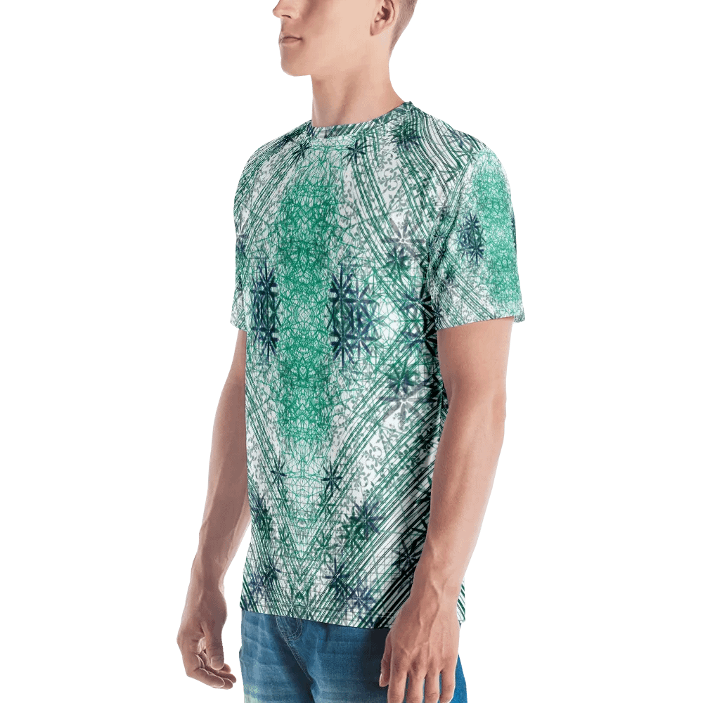 Shades Of Green Geometric Pattern T-Shirt product image (4)
