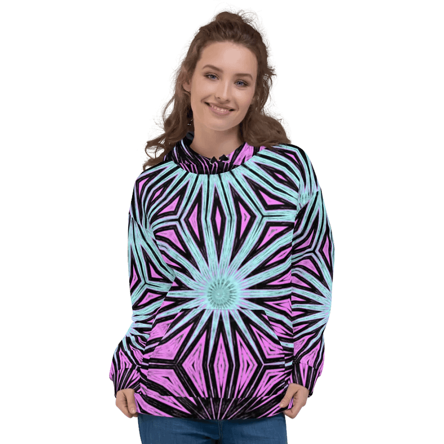 Abstract Striking Modern Circles Unisex Pull On Hoodie product image (6)