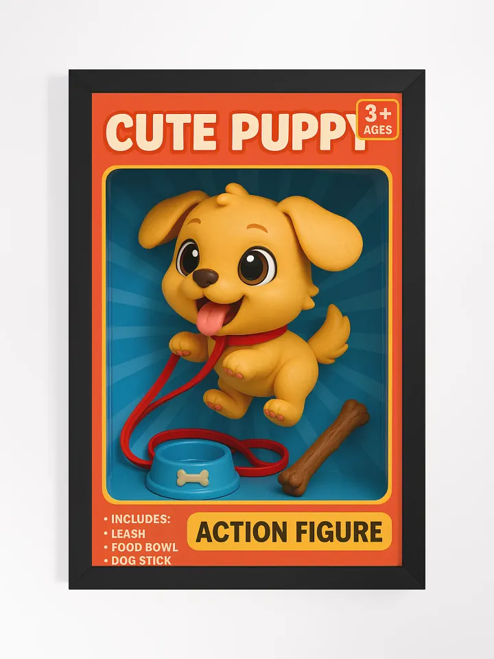 Cute Puppy Playtime Action Figure Wall Art product image (2)