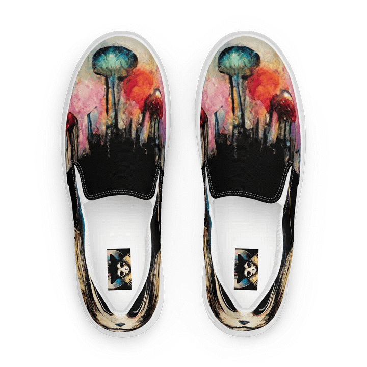 Whimsical Cat Dreams Women's premium canvas Slip On Shoes product image (1)