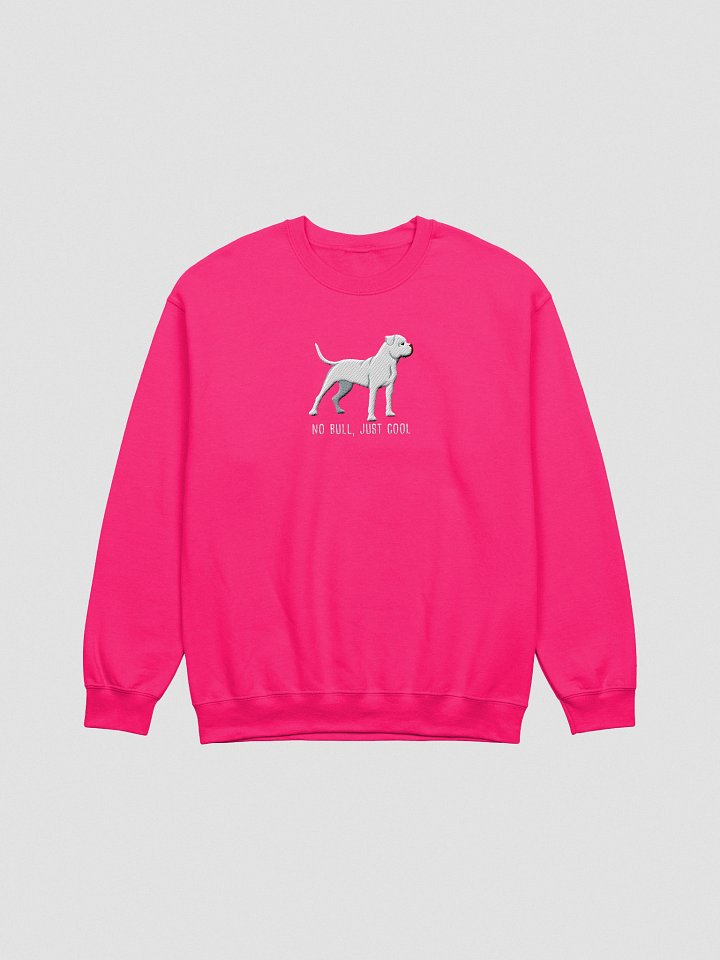 No Bull, Just Cool Sweatshirt (Embroidered) of an American Bulldog(White) product image (16)