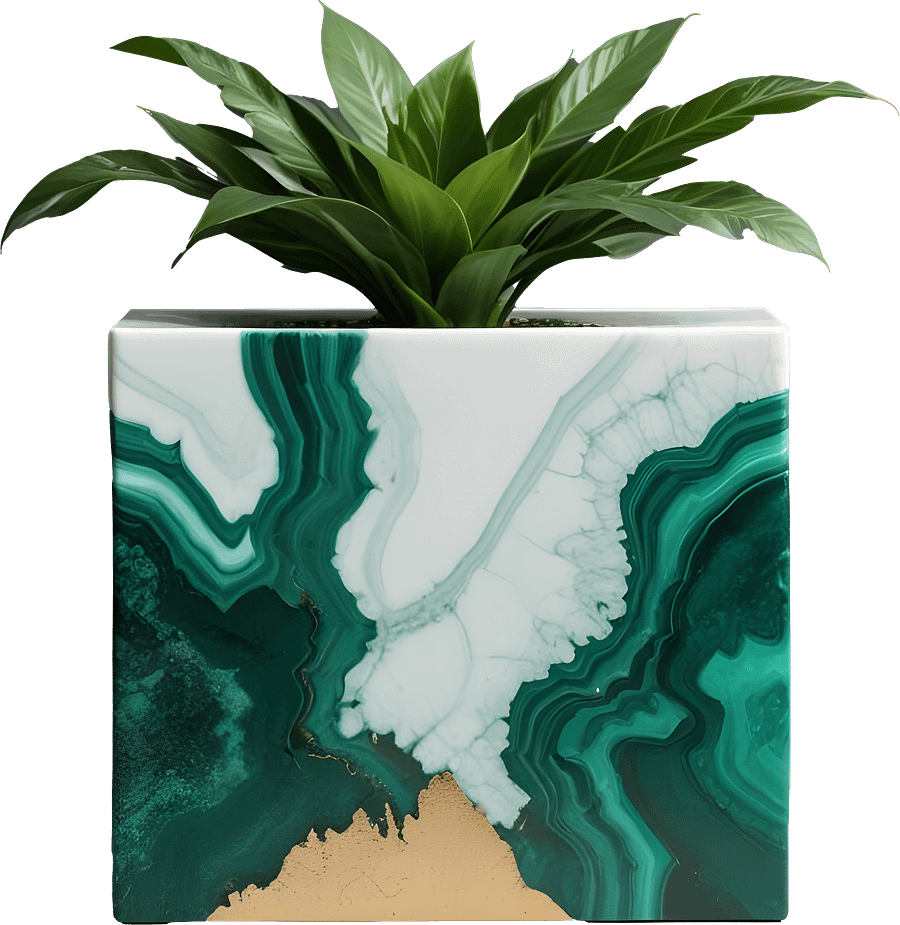 Aurora Verde - Vase Quartz & Malachite png product image (1)