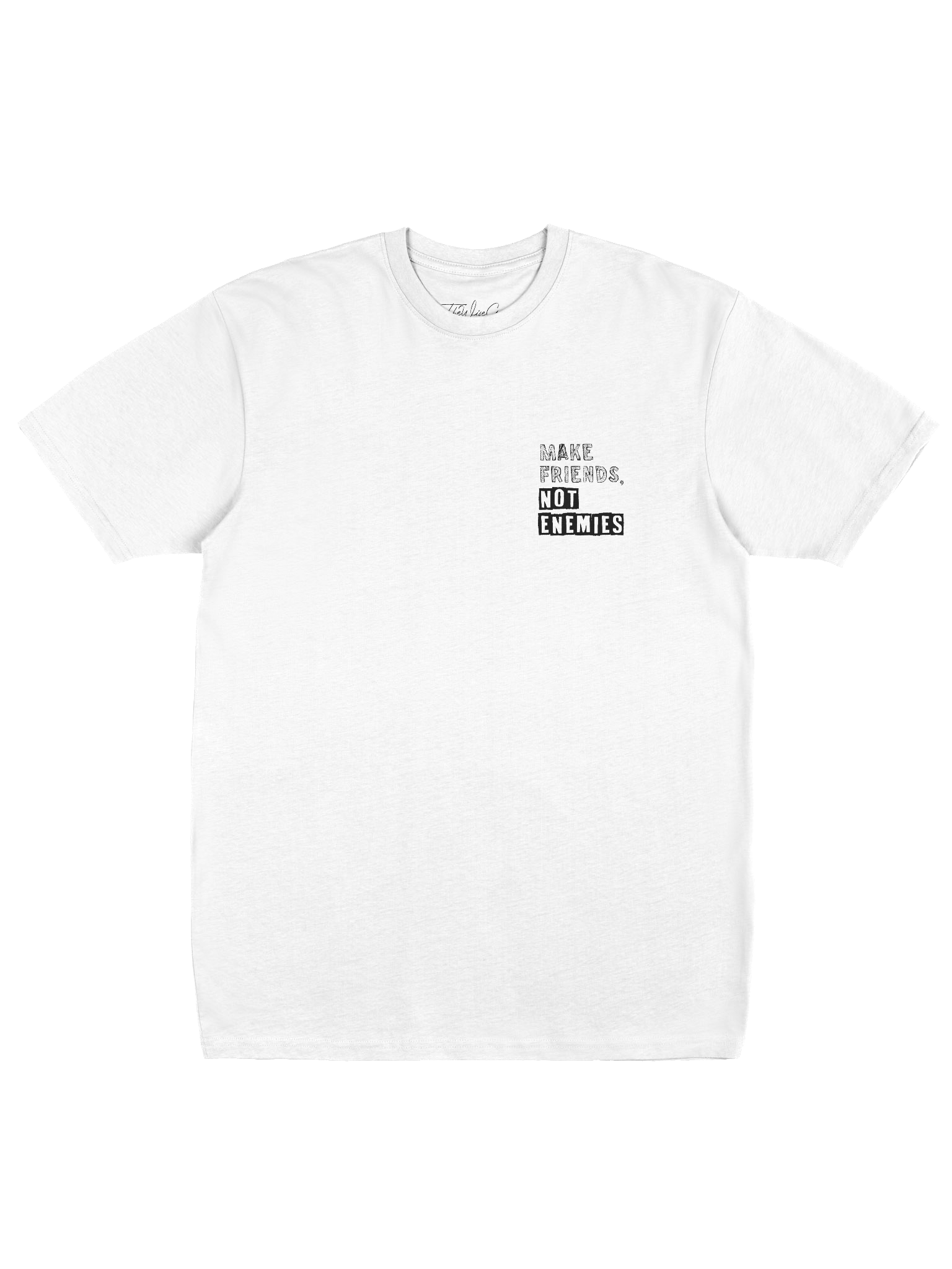 Make Friends Not Enemies White Tee product image (4)