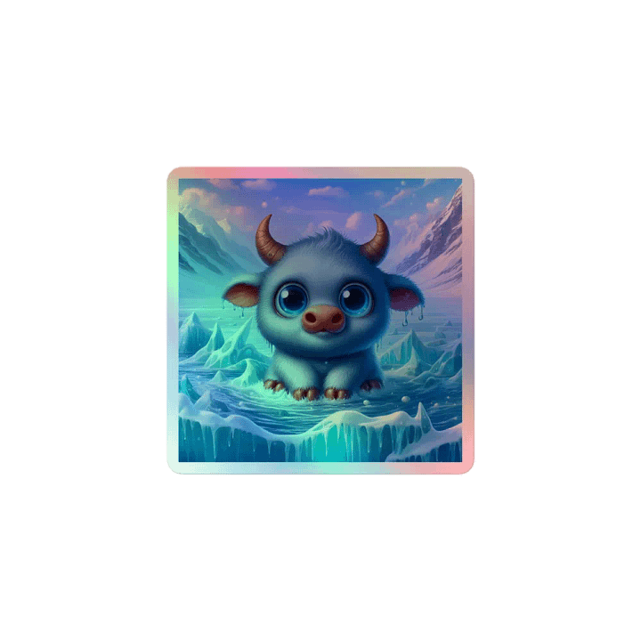 Whimsical Winter Yak Holographic Sticker Set product image (1)