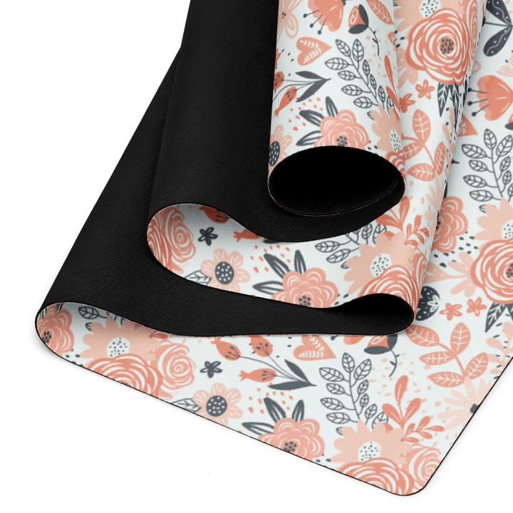 Orange Floral Boho Yoga Mat by Treasure Pie product image (2)