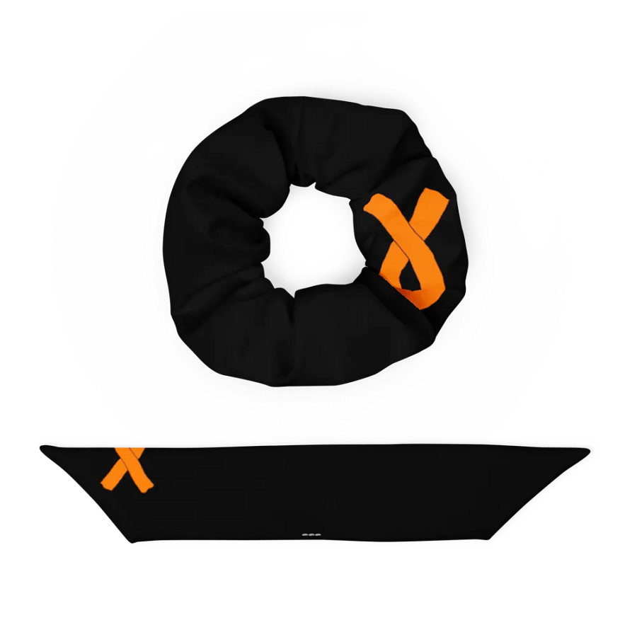 White HApex Gear White Logo Cancer Awareness Orange Ribbon. Black Scrunchie product image (4)