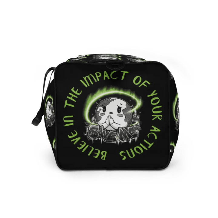 Save Me: A Plea from Planet Earth Black Duffle Bag 🌍 product image (2)