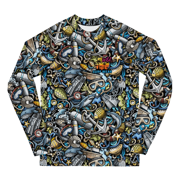 Wild Ocean Cartoon Youth Rash Guard product image (1)
