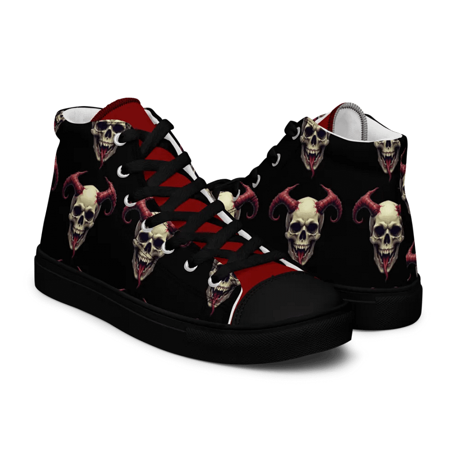 Hellfire Horn Skull High Top Canvas Shoes product image (11)