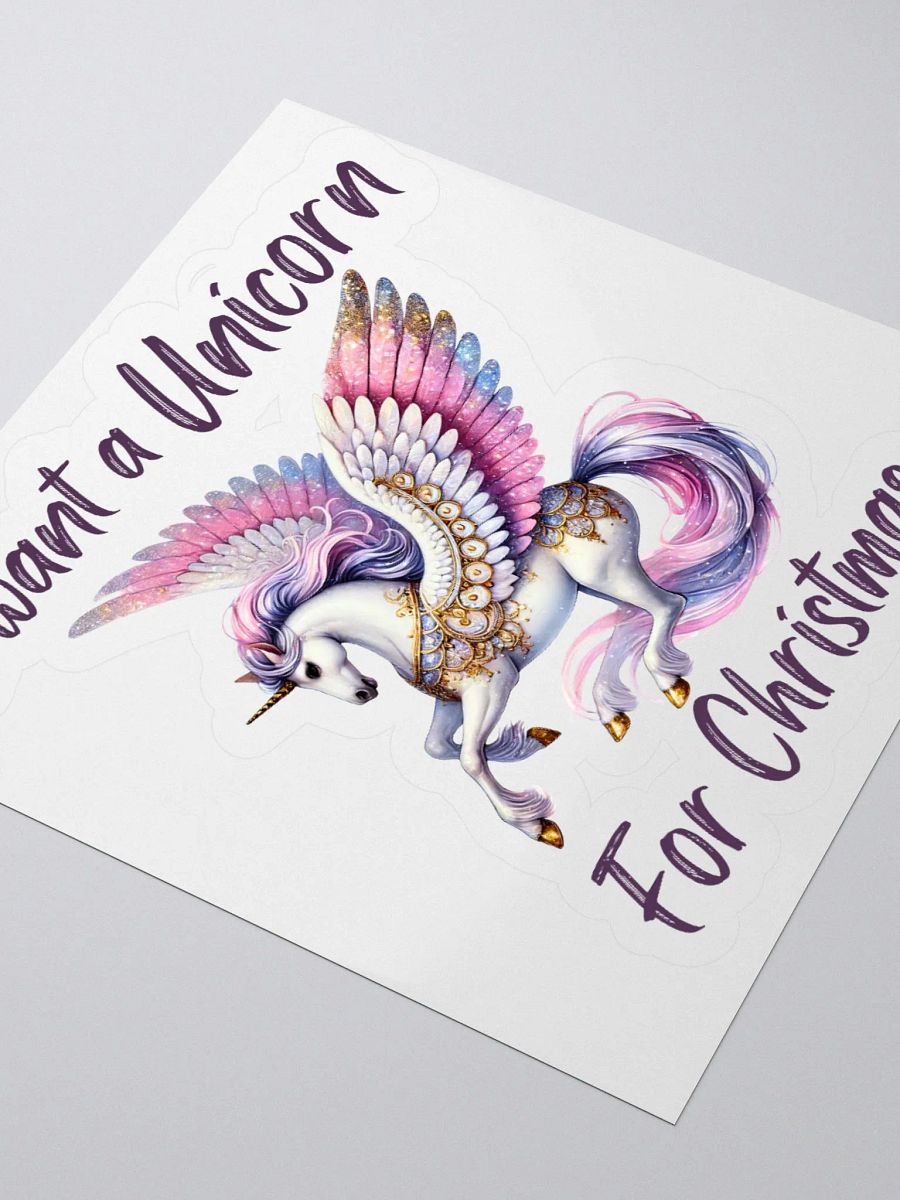 Unicorn Wonderland Christmas Kiss Cut Stickers - Purple product image (7)