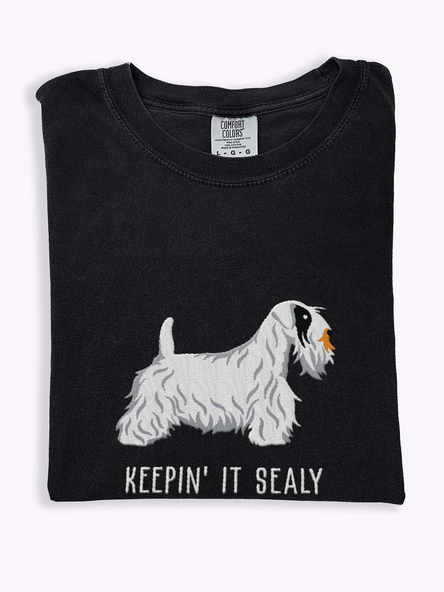 Keepin' It Sealy T-Shirt(Embroidered) of a Sealyham Terrier(Black & White) product image (1)