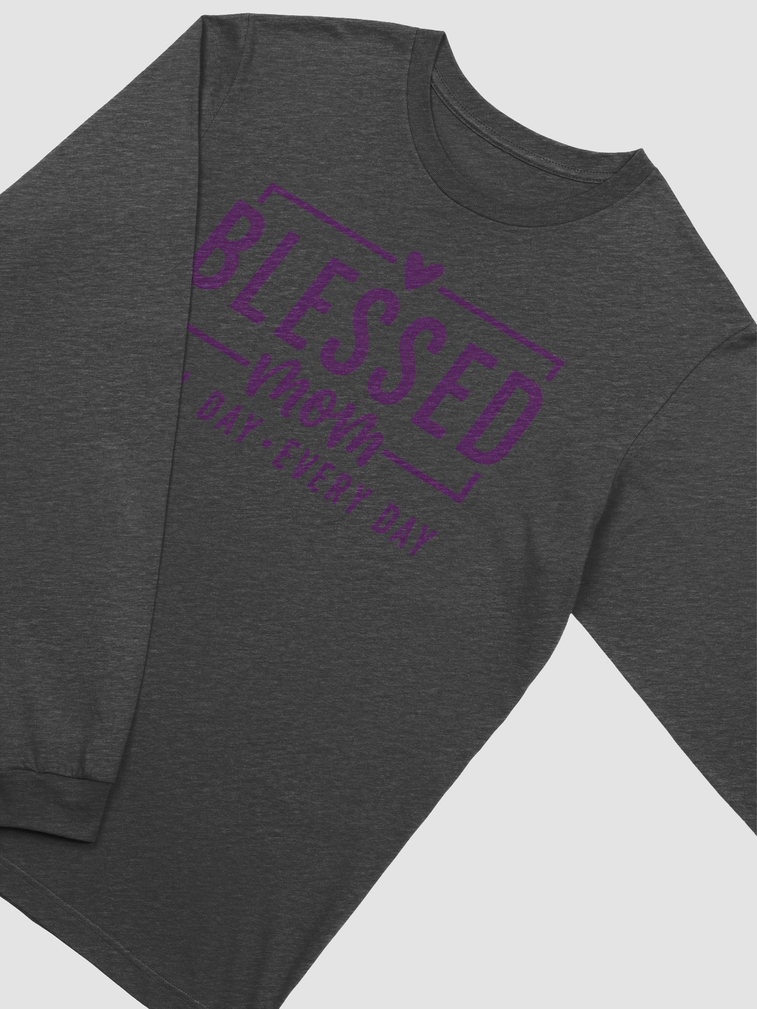 Blessed Mom Long Sleeve Tee | Heartfelt Script Design | Daily Mom Life Wear product image (2)