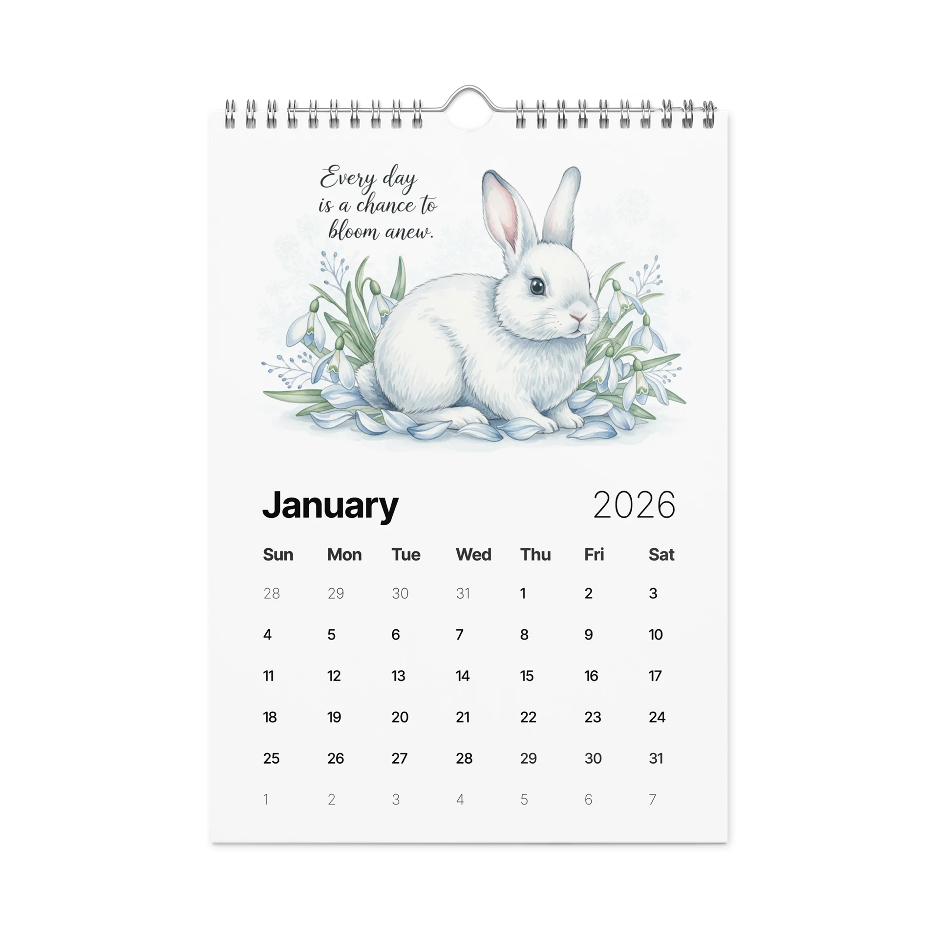 Bloom with Kindness – 2026 Inspirational Floral Wall Calendar | Watercolor Animals & Uplifting Quotes product image (6)