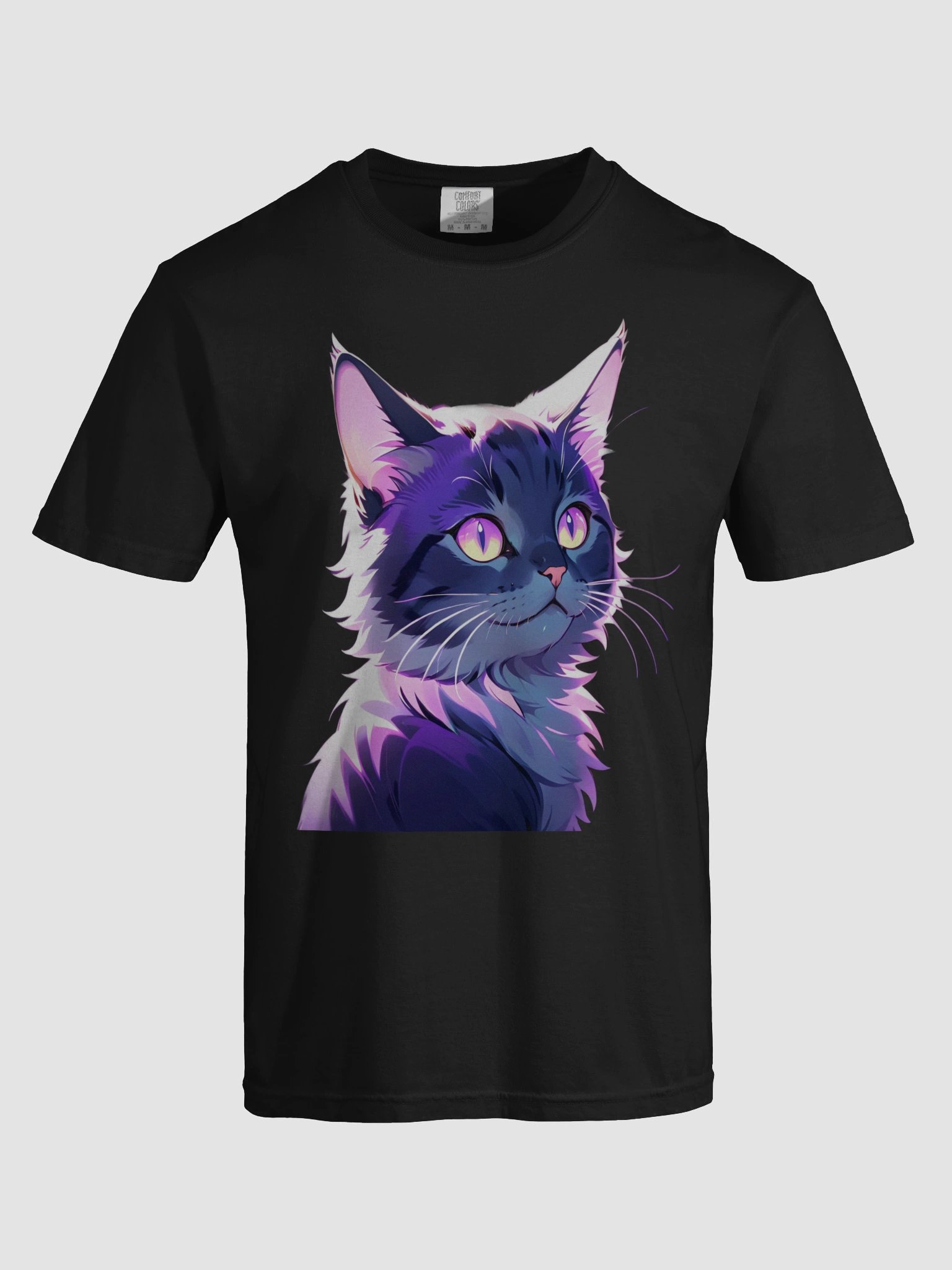 Glowing Purple Cat / Neon Feline Vision T-Shirt product image (7)