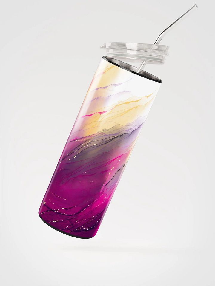 Bumblebee Blush: Pink & Yellow Gold Whispers Tumbler product image (2)