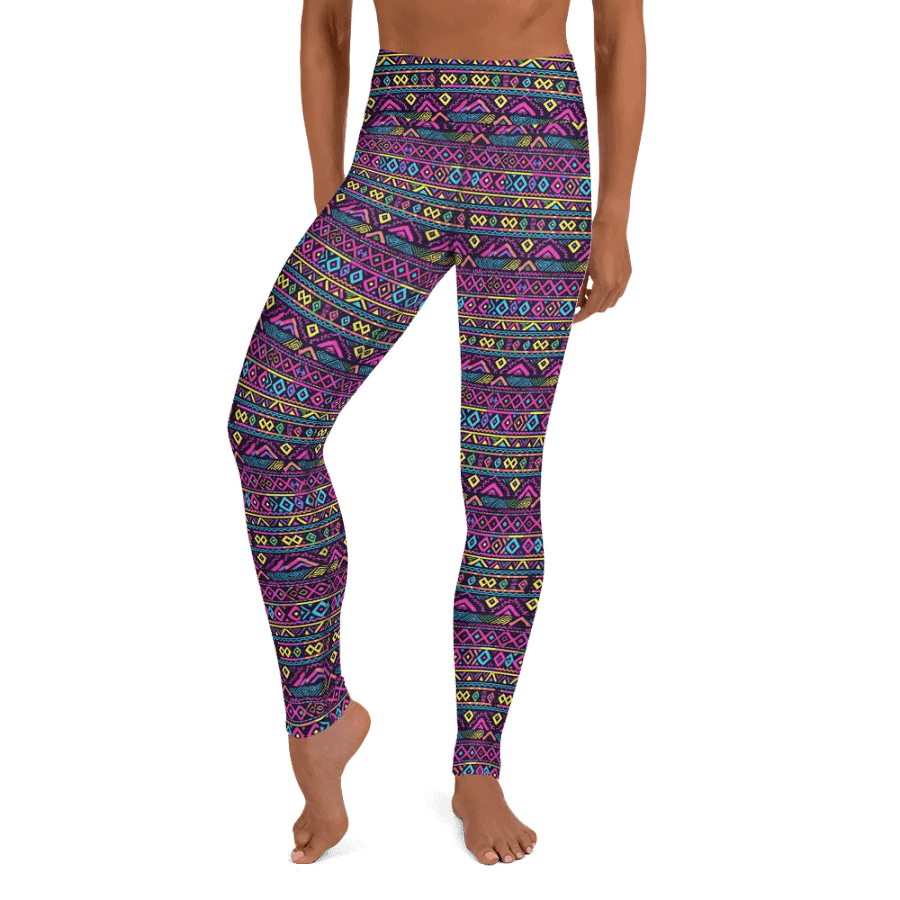 Neon Tribal Geometry Yoga Leggings product image (11)