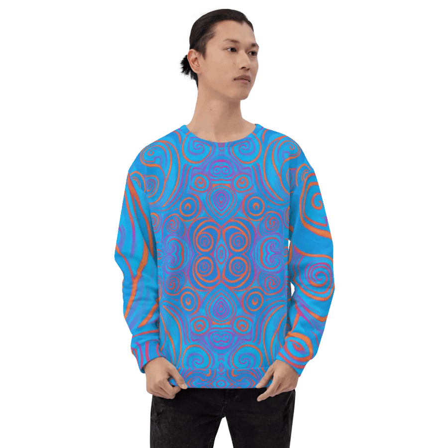 Funky Blue Dreams Liquid Tie-Dye Sweatshirt product image (6)