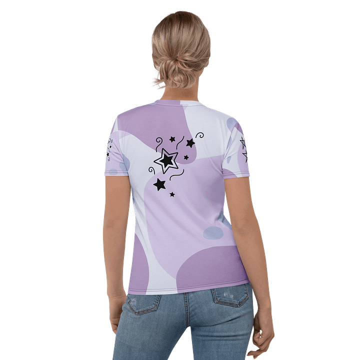 Girl with the stars (art by Dina R.) acrylic painting picture - Women's Crew Neck T-Shirt product image (1)