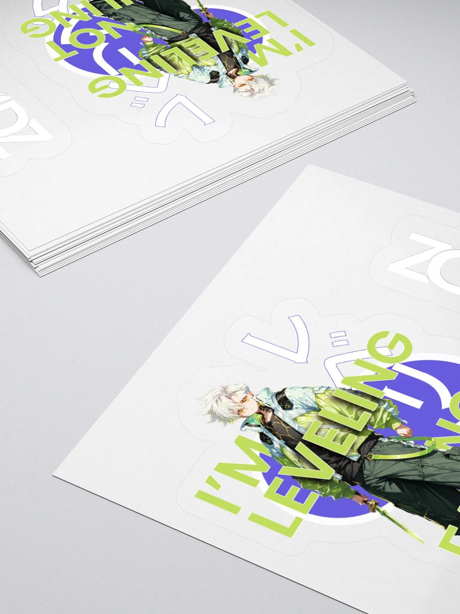 Leveling, not failing - Male anime Sticker + VOIDZ logo product image (4)