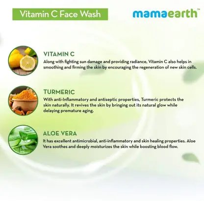 Mamaearth Vitamin C for Skin Glow & Illumination With Turmeric Face Wash (250 ml) product image (4)
