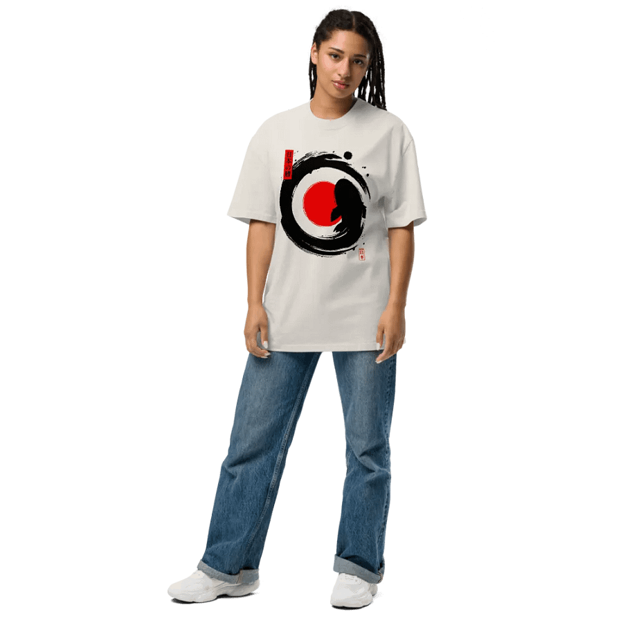 Black Koi Japanese Enso Ink - Oversized Tee product image (7)