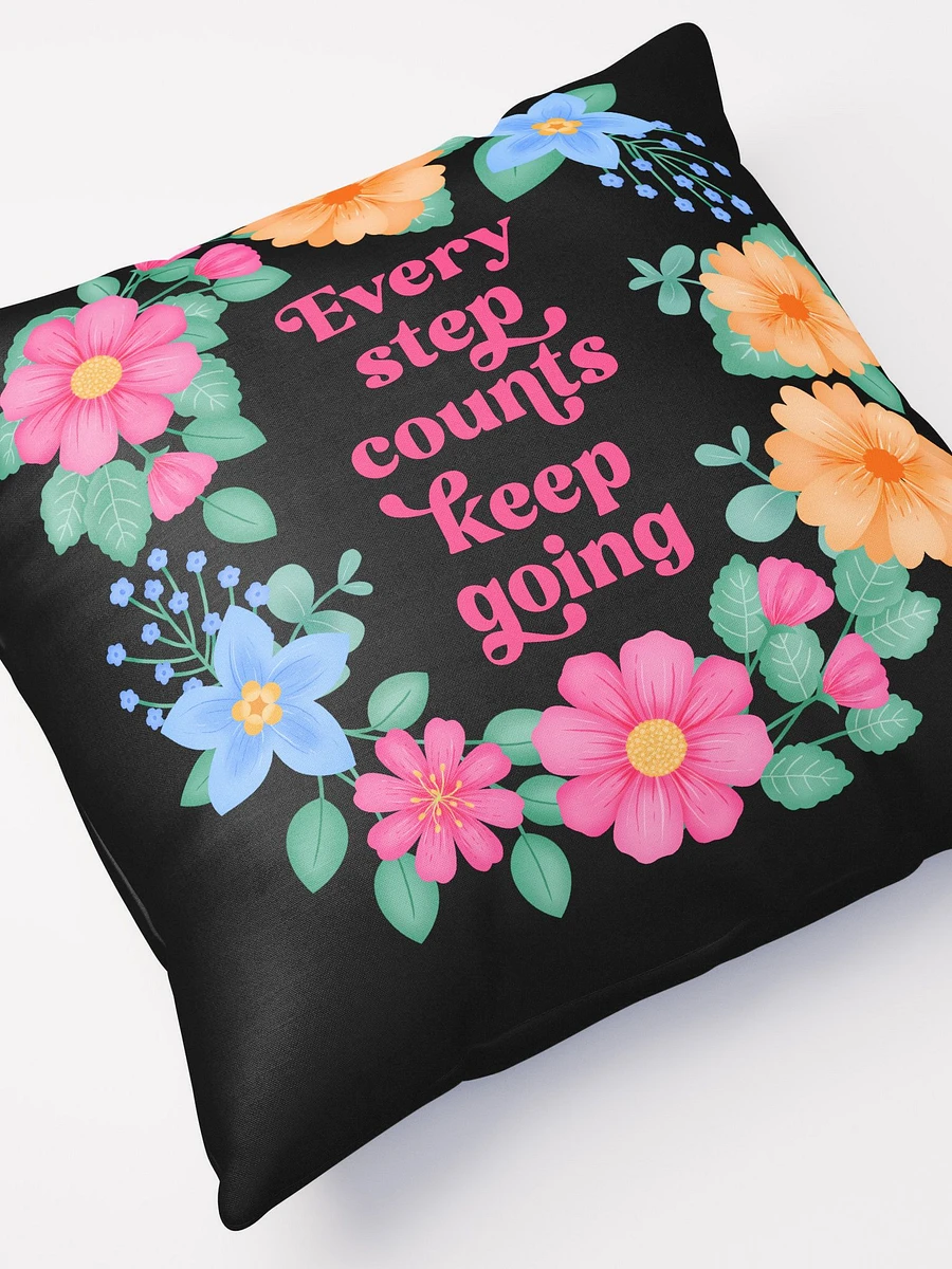 Every step counts keep going - Motivational Pillow Black product image (5)