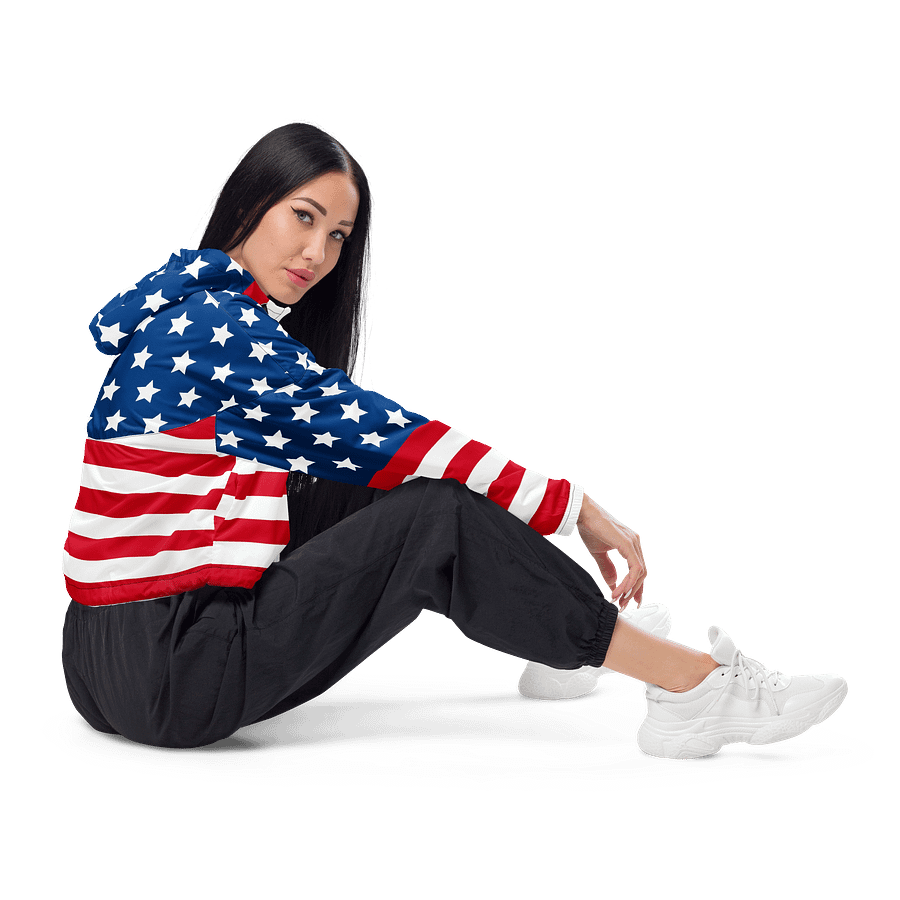 Starry Stripes Women's Cropped Windbreaker product image (6)