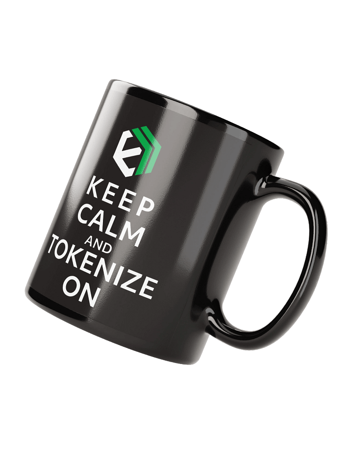 E-Estate “Keep Calm and Tokenize On” Black Mug product image (3)