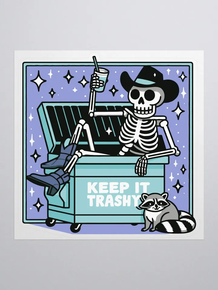 Keep It Trashy Sticker (Lilac/Teal) product image (1)