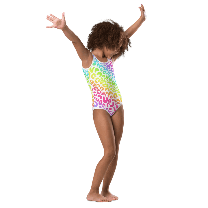 Colorful Swimsuit for Girls, White, Leopard Collection product image (2)