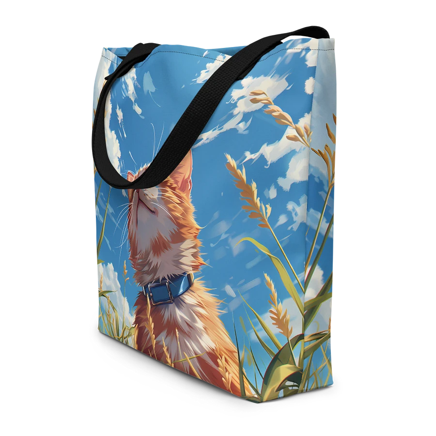 Tote Bag: Ginger Cat Tall Grass Tranquil Blue Sky Design product image (4)