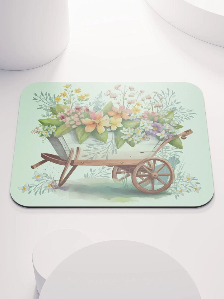 Old Wheelbarrow Full Of Flowers Mousepad product image (1)