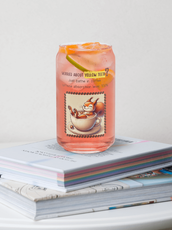 Full Caffeine Squirrel Coffee Can-Shaped Glass product image (9)