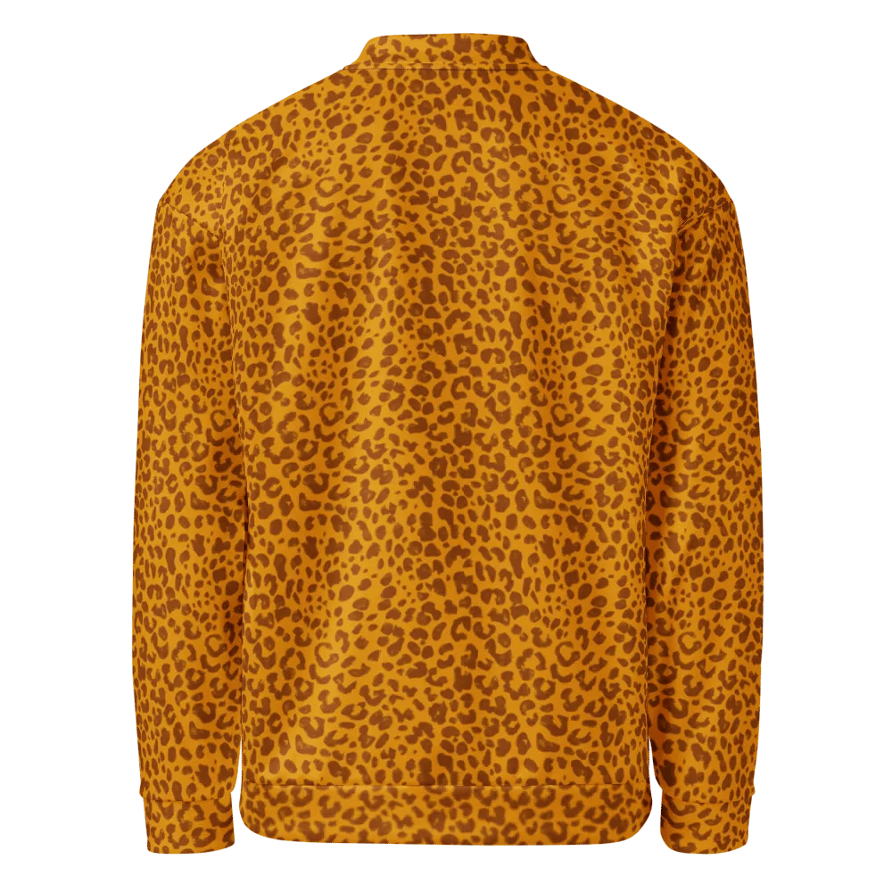 Leopard Print Honey Yellow Bomber Jacket product image (6)