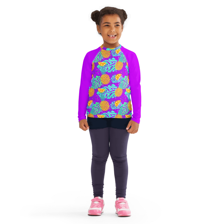 Tropical Citrus Splash Kids Rash Guard product image (1)